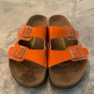 NWOT orange Birkenstocks! Size 40!